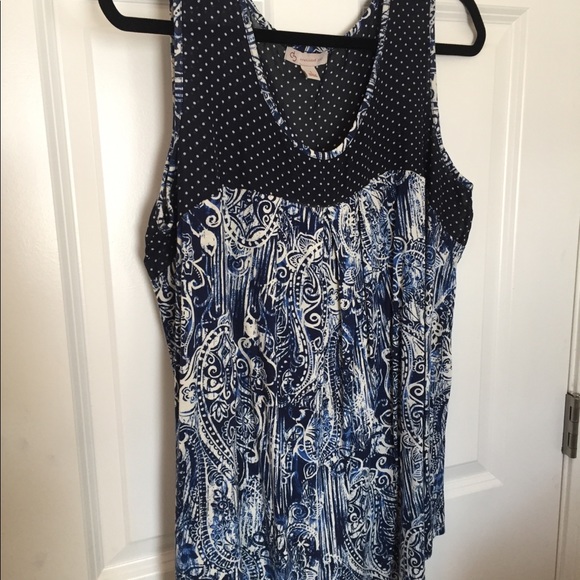 Dress Barn mixed media tank - Picture 1 of 4